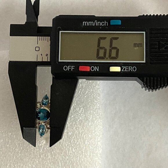 Sterling Silver 925 Blue White Topaz Multi Gemstone Stone Floral Ring Sz 6.75 - Picture 14 of 16